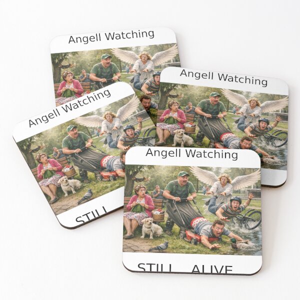 Item preview, Angel Watching - Still Alive |  Humorous Art Print designed and sold by CzipipitoStudio.