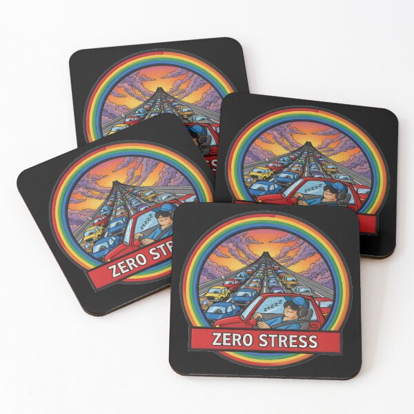 Item preview, Zero Stress Funny Traffic Jam Commuter Retro Badge designed and sold by MANA-Goods.