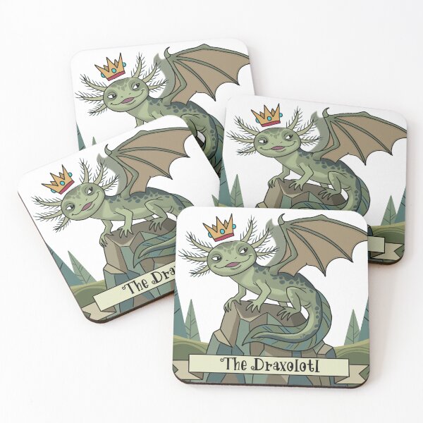 Item preview, The Draxolotl - Cute Dragon Axolotl Hybrid with Crown designed and sold by Jackofallart.