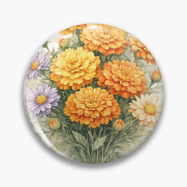 Item preview, Flower of the month: October – Marigold (Calendula) designed and sold by LongIslandDesgn.