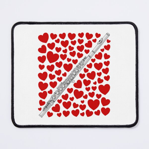 Item preview, Flute With Hearts, Valentines Flutist Musician Wedding designed and sold by doodlerob.