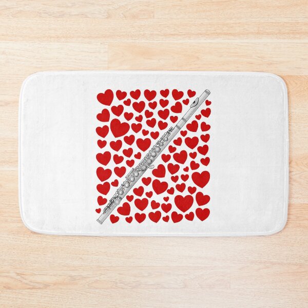 Item preview, Flute With Hearts, Valentines Flutist Musician Wedding designed and sold by doodlerob.