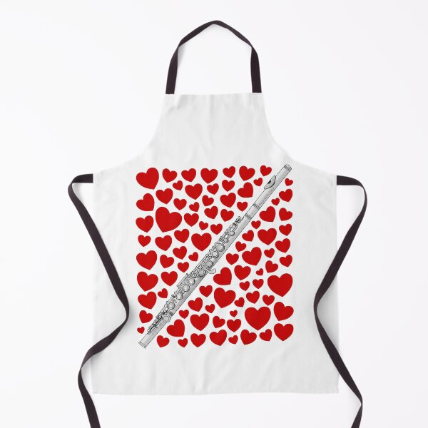 Item preview, Flute With Hearts, Valentines Flutist Musician Wedding designed and sold by doodlerob.