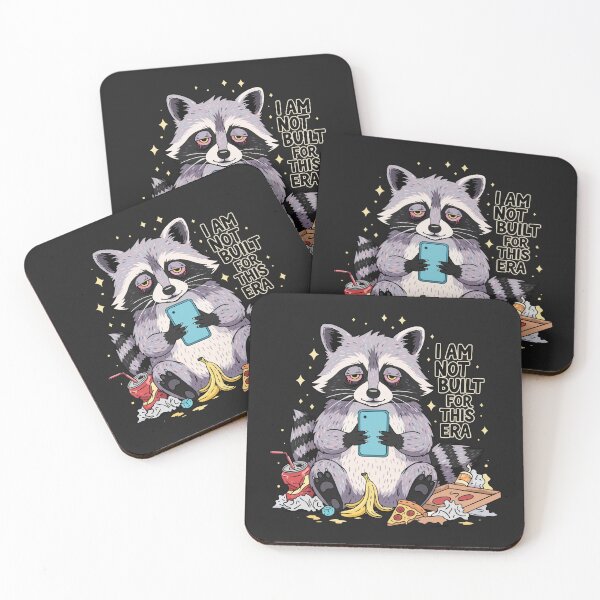 Item preview, I Am Not Built for This Era – Tired Raccoon Meme Art designed and sold by Cipher & Soul.