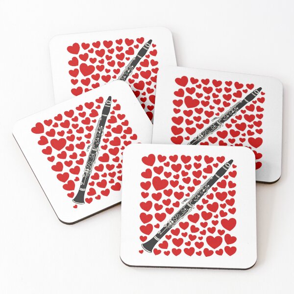 Item preview, Clarinet With Hearts, Valentines Clarinetist Musician Wedding designed and sold by doodlerob.
