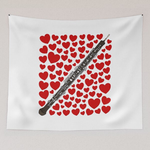 Item preview, Oboe With Hearts, Valentines Oboist Musician Wedding designed and sold by doodlerob.