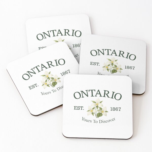 Item preview, Yours To Discover - Vintage Ontario White Trillium (Green Text on White) designed and sold by Moth and Moonstone Shop.
