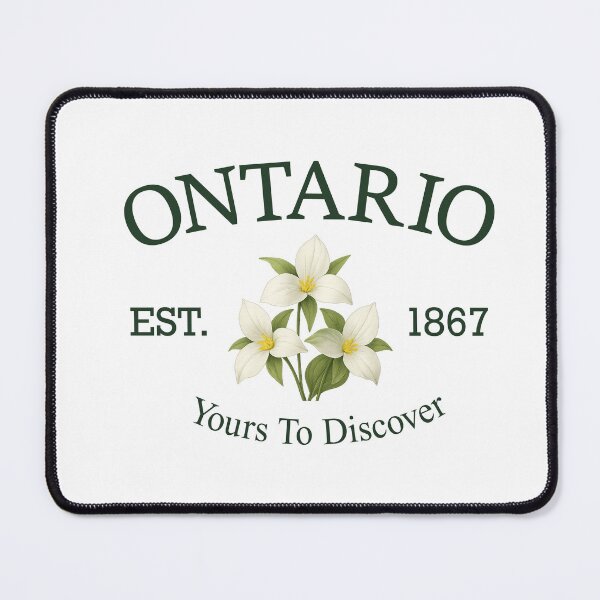 Item preview, Yours To Discover - Vintage Ontario White Trillium (Green Text on White) designed and sold by Moth and Moonstone Shop.