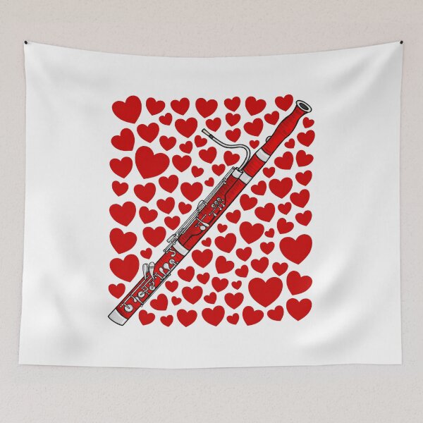 Item preview, Bassoon With Hearts, Valentines Bassoonist Musician Wedding designed and sold by doodlerob.