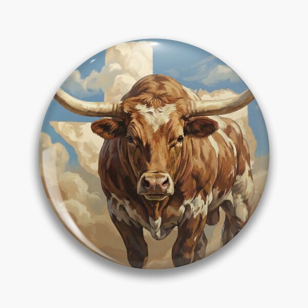 Item preview, Vintage Texas Longhorn Poster Retro Western Cattle Art designed and sold by Cozy-Old-Pub.