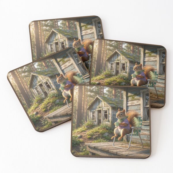 Item preview, Red Squirrel Has Coffee on His Porch designed and sold by Tridentulus.