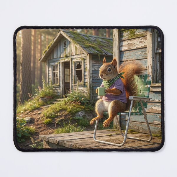 Item preview, Red Squirrel Has Coffee on His Porch designed and sold by Tridentulus.