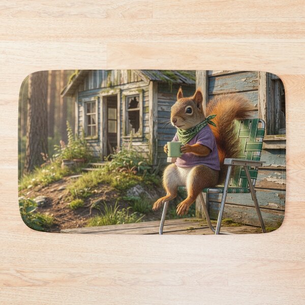 Item preview, Red Squirrel Has Coffee on His Porch designed and sold by Tridentulus.