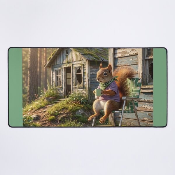 Item preview, Red Squirrel Has Coffee on His Porch designed and sold by Tridentulus.