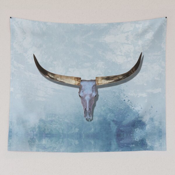 Artikelvorschau, Kunst von blauen Longhorn-Kühen entworfen und verkauft von Sharon Cummings Art.
