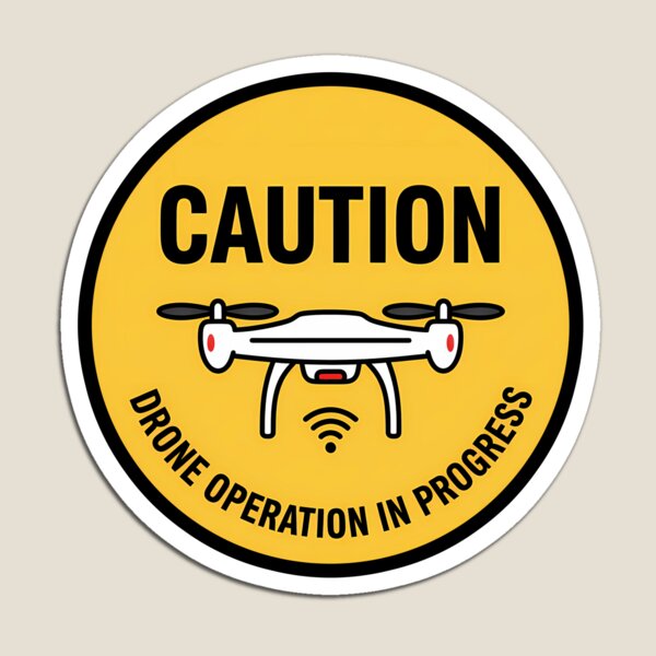 Item preview, Caution Drone Operation In Progress - Funny UAV Pilot Sign designed and sold by safetysignprod.