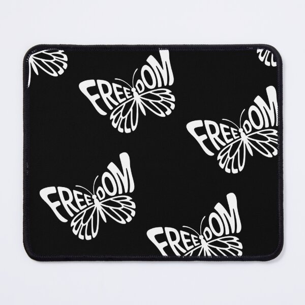 Item preview, White FREEDOM Butterfly repeat pattern designed and sold by PerkyParakeet.