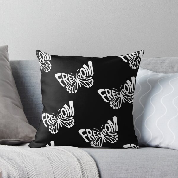 Item preview, White FREEDOM Butterfly repeat pattern designed and sold by PerkyParakeet.