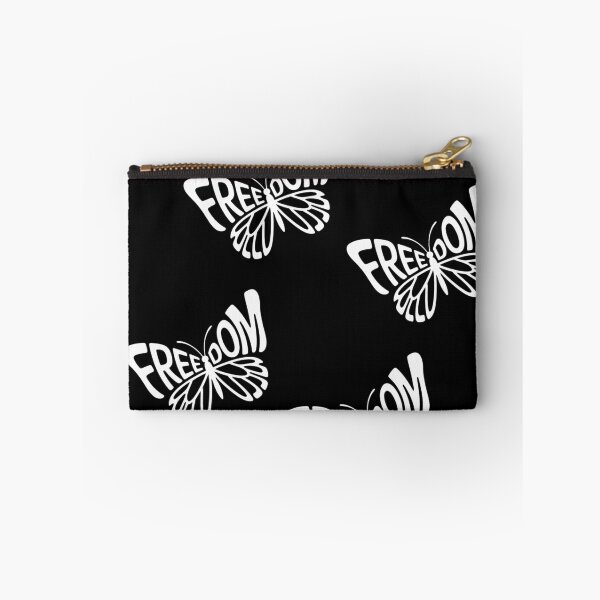 Item preview, White FREEDOM Butterfly repeat pattern designed and sold by PerkyParakeet.