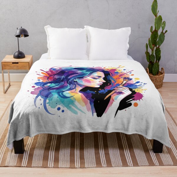 Item preview, Vibrant Watercolor Artist Portrait Expressive Brushstroke designed and sold by chattsuede.
