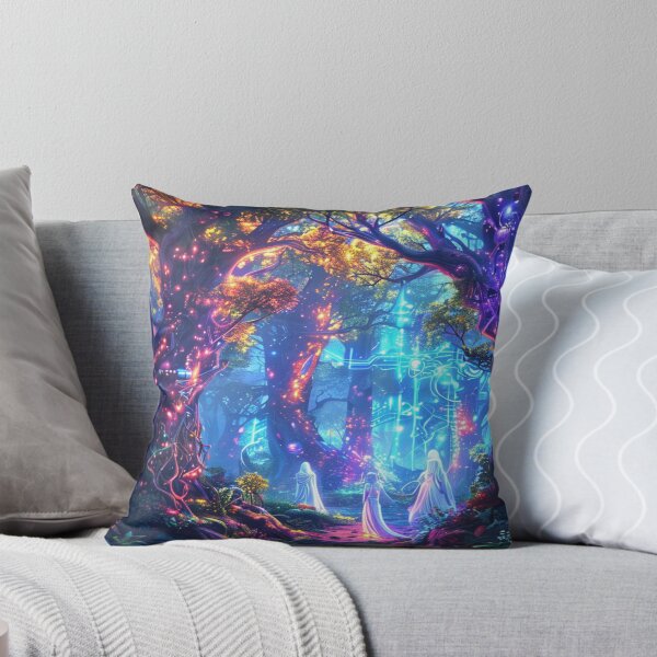 Item preview, Biolumina Path – Hooded Figures in Techno-Forest Ritual designed and sold by Cristhian Almanza.
