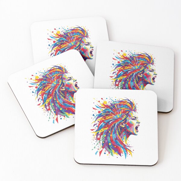 Item preview, Vibrant Abstract Scream Geometric Pop Art Illustration designed and sold by chattsuede.