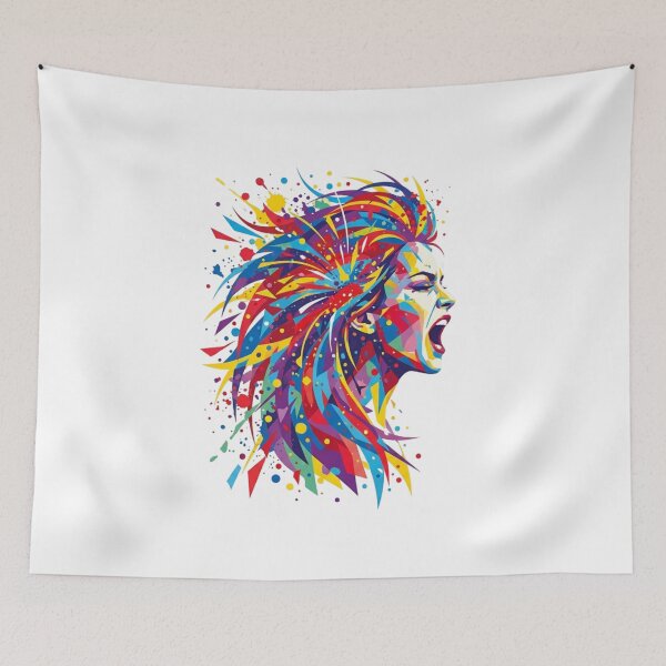 Item preview, Vibrant Abstract Scream Geometric Pop Art Illustration designed and sold by chattsuede.