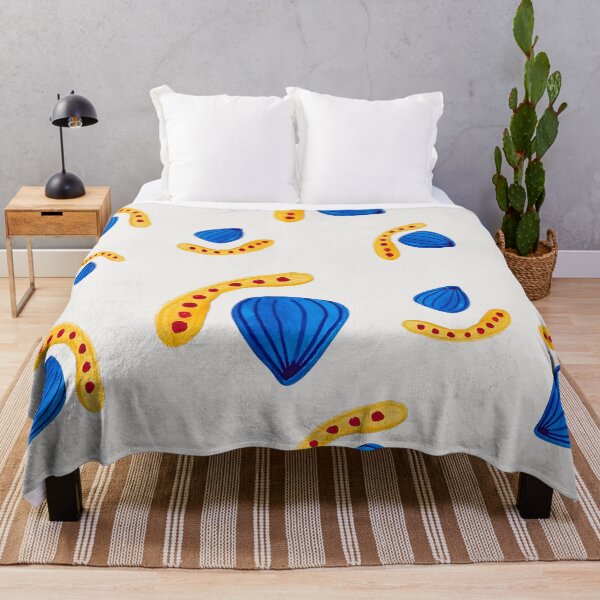 Item preview, Abstract Hand-Painted Boho Garden in Blue and Gold designed and sold by ElizabethCoelho.