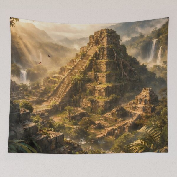 Item preview, Lost Jungle Ruins – Ancient Fantasy Pyramid City Hidden in the Rainforest designed and sold by Spiritveil.
