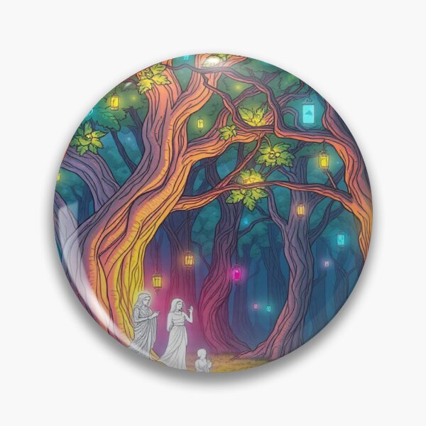 Item preview, Lantern Grove – Ghostly Figures in Enchanted Forest Path designed and sold by Cristhian Almanza.
