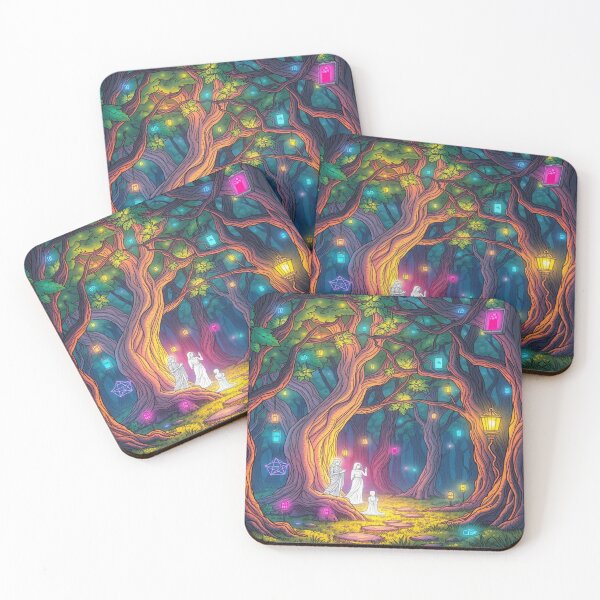 Item preview, Lantern Grove – Ghostly Figures in Enchanted Forest Path designed and sold by Cristhian Almanza.