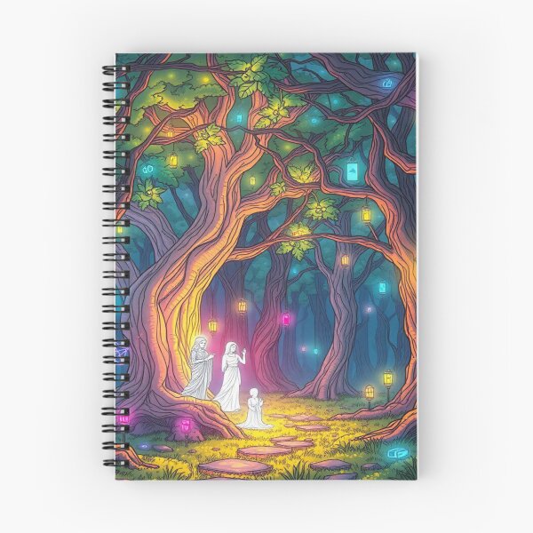 Item preview, Lantern Grove – Ghostly Figures in Enchanted Forest Path designed and sold by Cristhian Almanza.