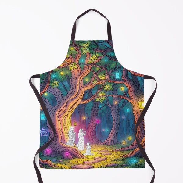 Item preview, Lantern Grove – Ghostly Figures in Enchanted Forest Path designed and sold by Cristhian Almanza.