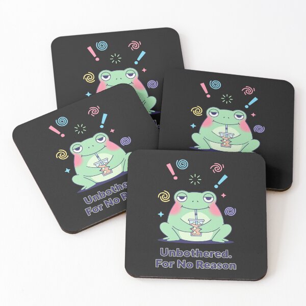 Item preview, Unbothered For No Reason - Cute Chill Frog with Iced Coffee designed and sold by Cipher & Soul.