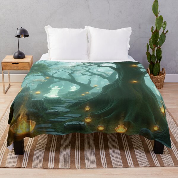 Item preview, Lantern Spirits – Glowing Forest with Ethereal Figures designed and sold by Cristhian Almanza.
