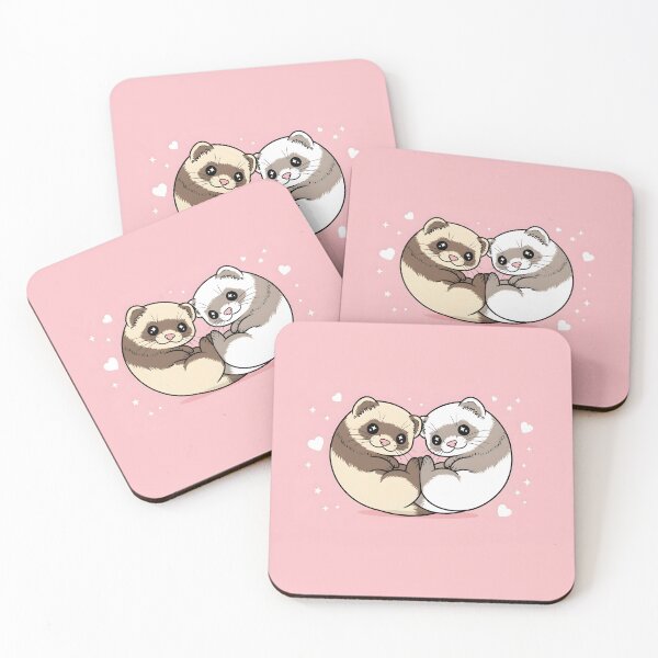 Item preview, Kawaii Ferret Love - Cute Valentine's Day Gift for Pet Lovers designed and sold by Divinedesignbydulce.