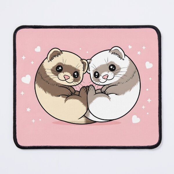 Item preview, Kawaii Ferret Love - Cute Valentine's Day Gift for Pet Lovers designed and sold by Divinedesignbydulce.