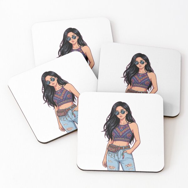 Item preview, Boho Chic Girl Fashion Illustration Summer Vibes Aesthetic Outfit designed and sold by chattsuede.