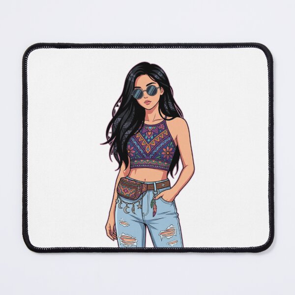 Item preview, Boho Chic Girl Fashion Illustration Summer Vibes Aesthetic Outfit designed and sold by chattsuede.