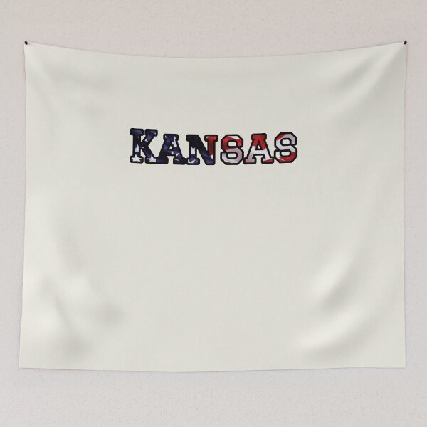 Item preview, Kansas USA Flag Typography – Patriotic Stars and Stripes American Pride Design designed and sold by Long Family Gifts.