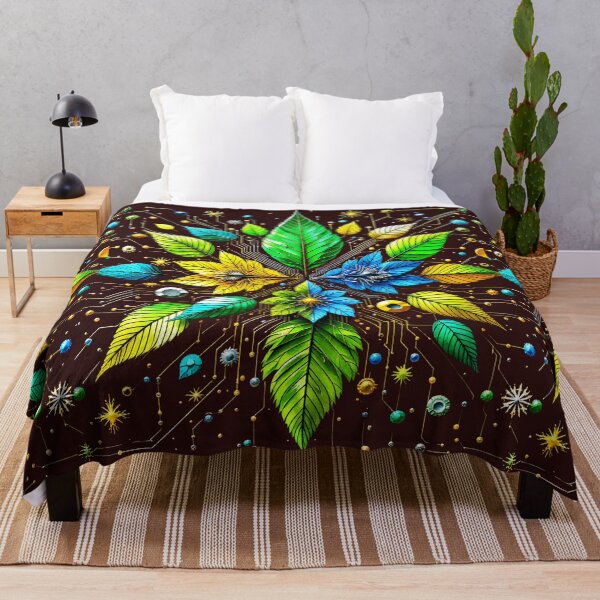 Item preview, Digital Nature Mandala – Tech-Inspired Botanical Fusion designed and sold by M22--.