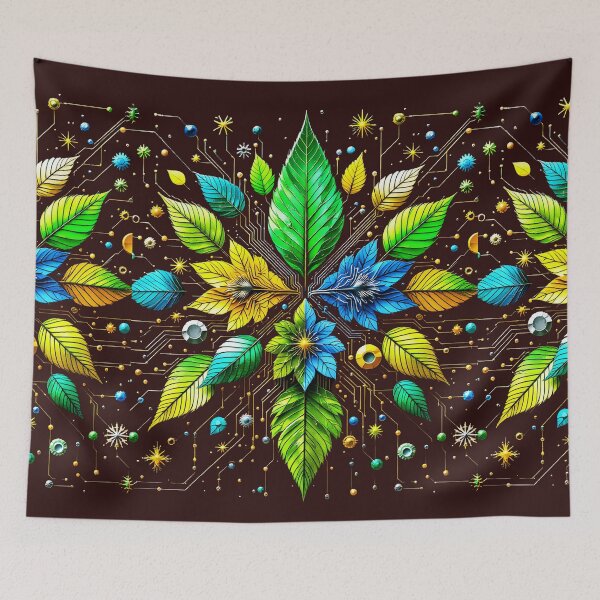 Item preview, Digital Nature Mandala – Tech-Inspired Botanical Fusion designed and sold by M22--.