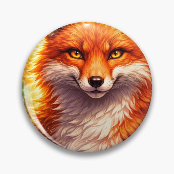 Item preview, Mystic Halo Fox – Glowing Fantasy Forest Fox Art designed and sold by GoldenDreamGallery.