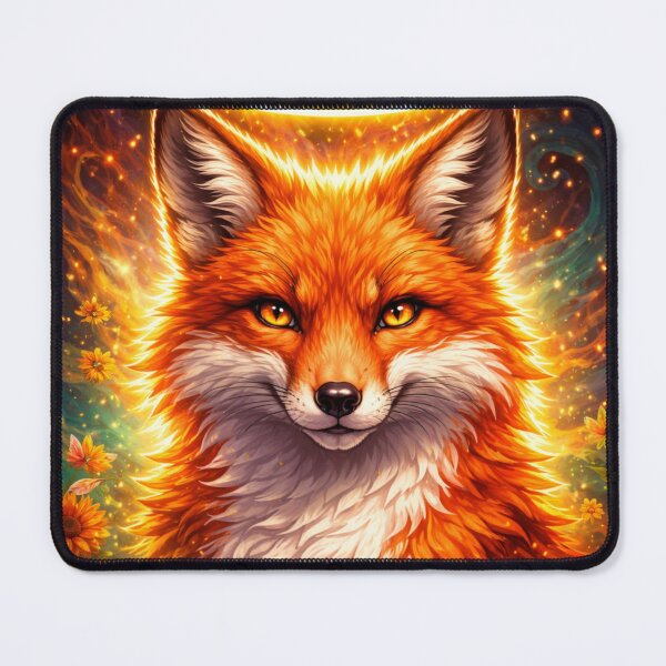 Item preview, Mystic Halo Fox – Glowing Fantasy Forest Fox Art designed and sold by GoldenDreamGallery.