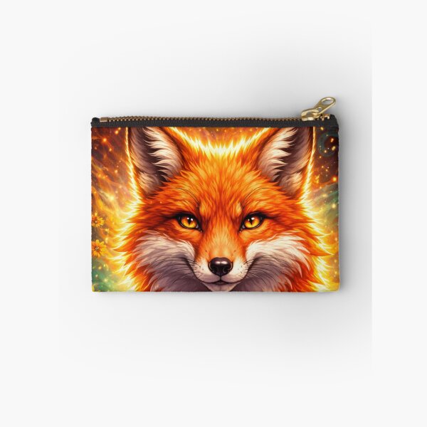 Item preview, Mystic Halo Fox – Glowing Fantasy Forest Fox Art designed and sold by GoldenDreamGallery.
