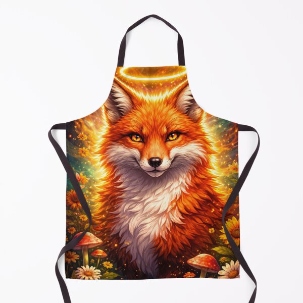 Item preview, Mystic Halo Fox – Glowing Fantasy Forest Fox Art designed and sold by GoldenDreamGallery.