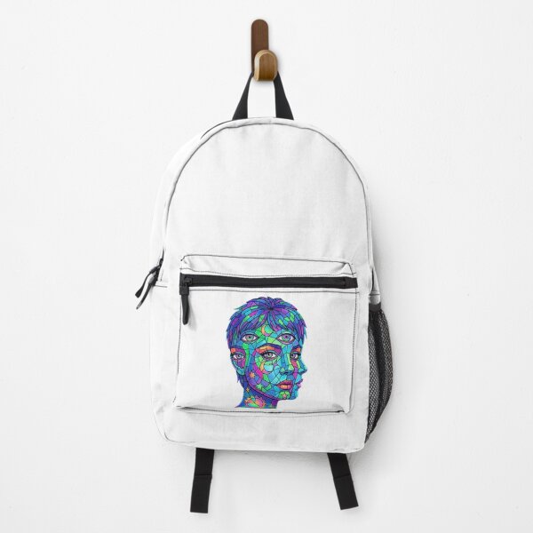 Item preview, Psychedelic Face Stained Glass Art Neon Colors Cosmic Vision designed and sold by chattsuede.