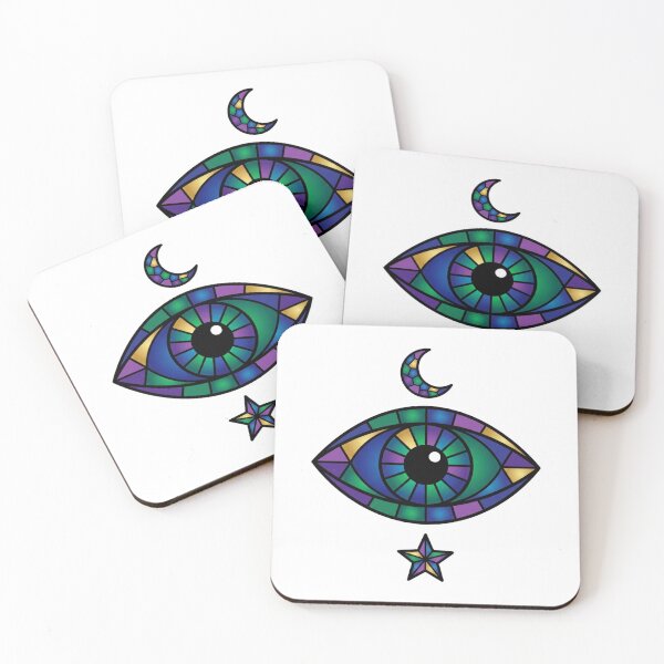 Item preview, Mystic All Seeing Eye Stained Glass Mosaic Art for Spiritual Lover designed and sold by chattsuede.