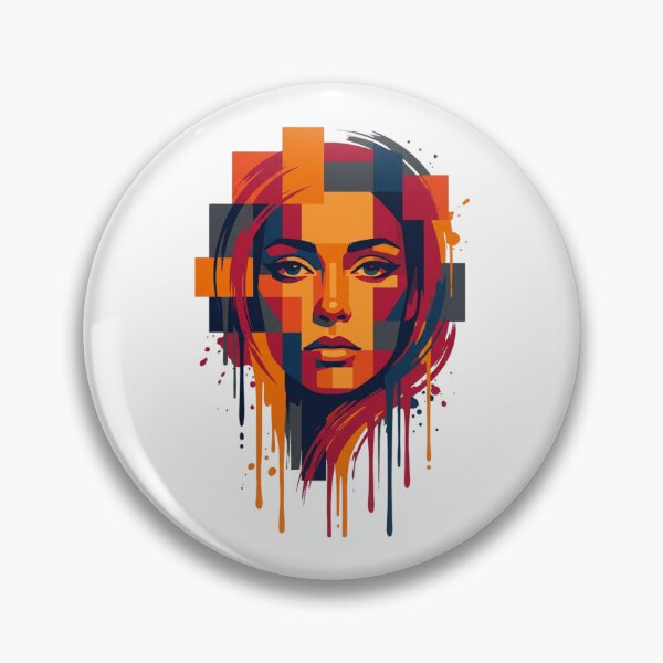 Item preview, Geometric Portrait Pixel Art Glitch Art Abstract Face designed and sold by chattsuede.