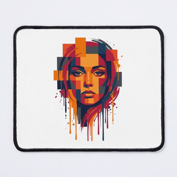 Item preview, Geometric Portrait Pixel Art Glitch Art Abstract Face designed and sold by chattsuede.